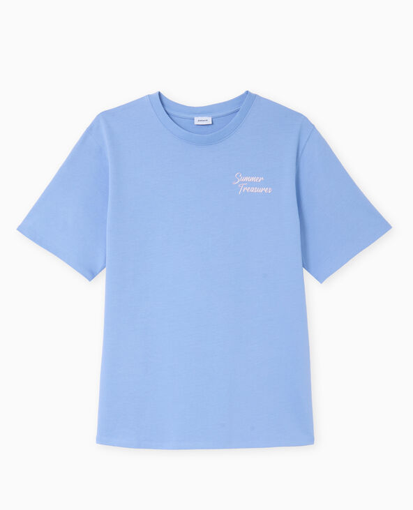 T-shirt oversize avec print devant et dos bleu - Pimkie
