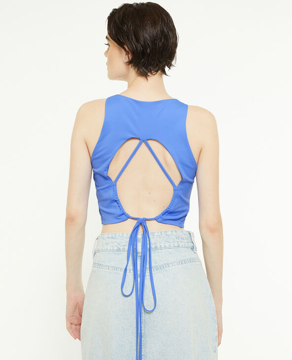 Top sans manches avec découpe dos bleu - Pimkie