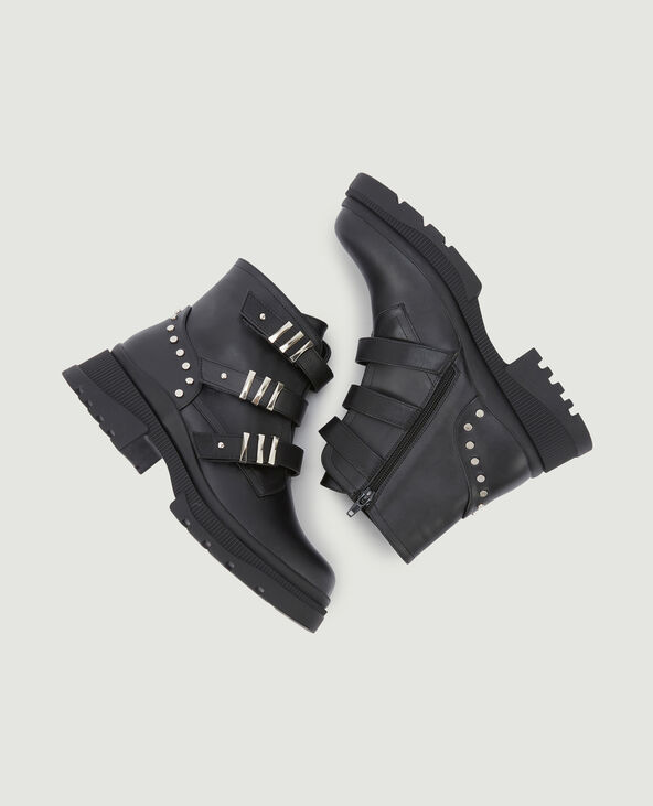 Boots avec brides et clous noir - Pimkie