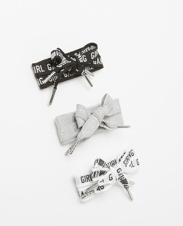 Lot de 3 lacets à message noir - Pimkie
