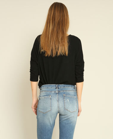 T-shirt brodé noir - Pimkie