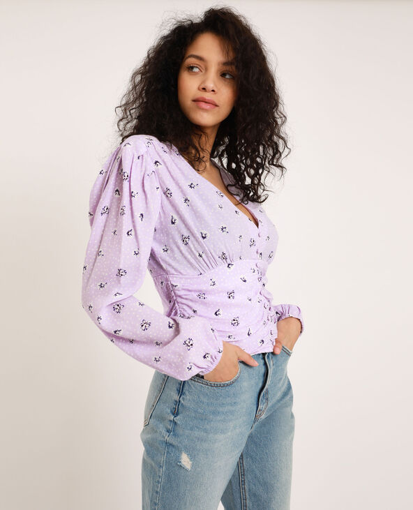 Chemisier à fleurs lilas - Pimkie
