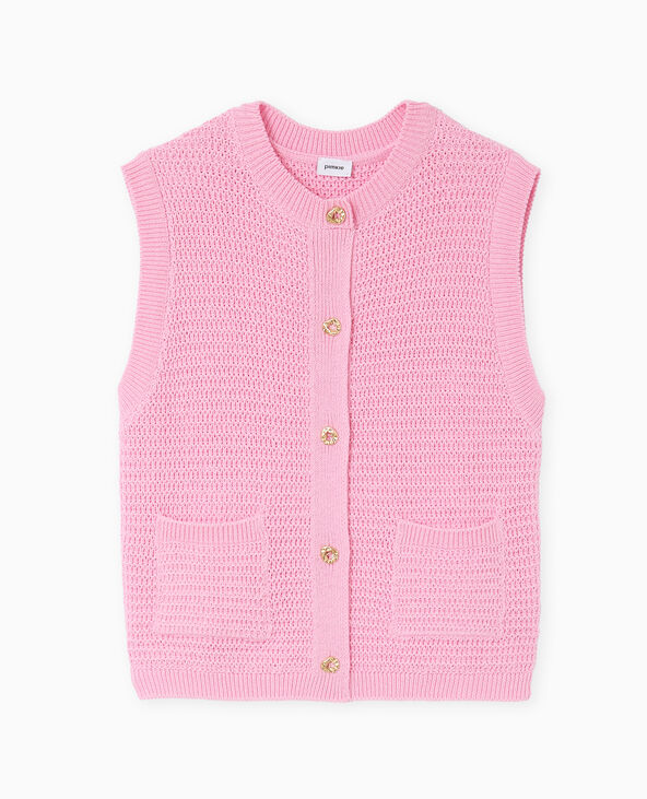 Gilet sans manches boutons métal rose - Pimkie