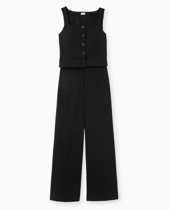 Combinaison avec effet gilet de barman noir - Pimkie