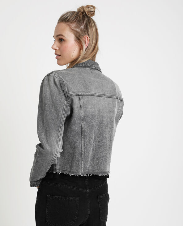 Veste en hotsell jean noire courte