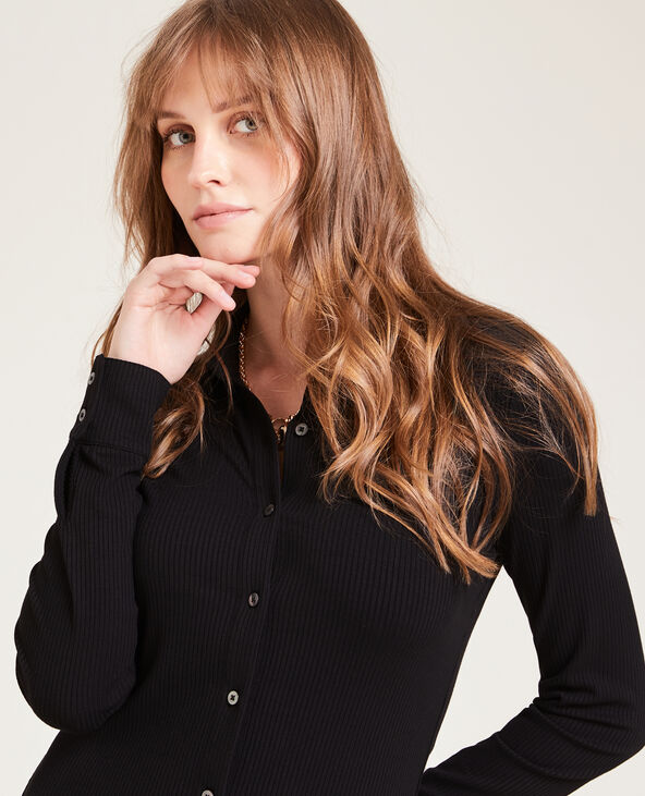 Robe courte boutonnée noir - Pimkie