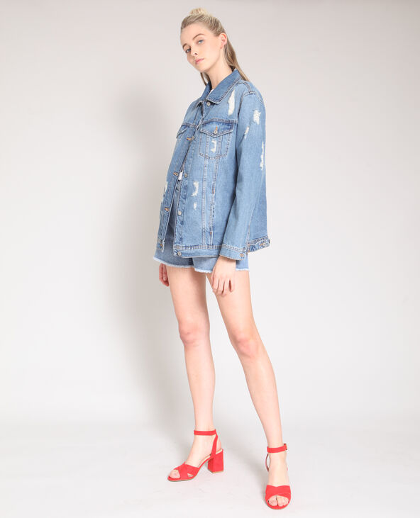 Veste en jean oversize bleu - Pimkie