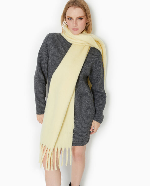 Grande écharpe en maille ultra douce jaune - Pimkie