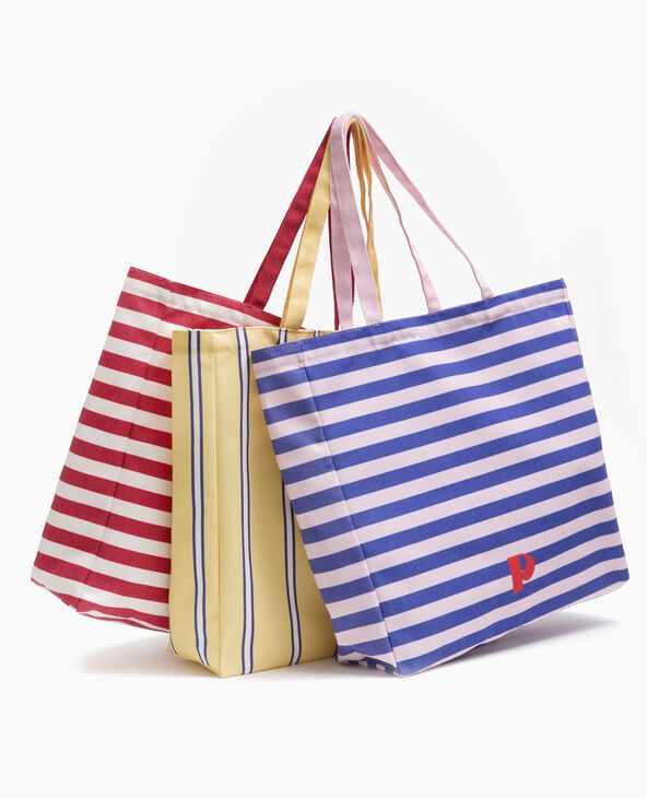 Grand totebag rayé violet - Pimkie