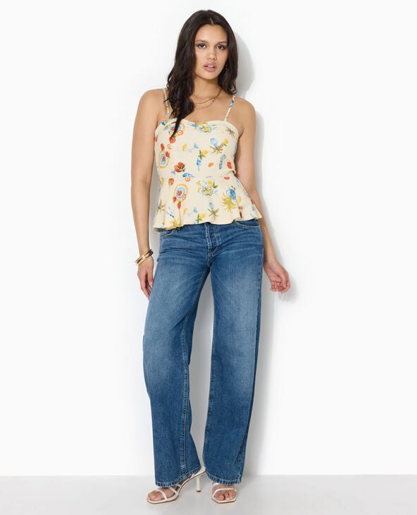Top peplum à bretelles écru - Pimkie