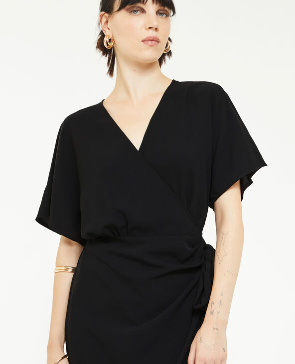 Robe midi porte-feuille noir - Pimkie