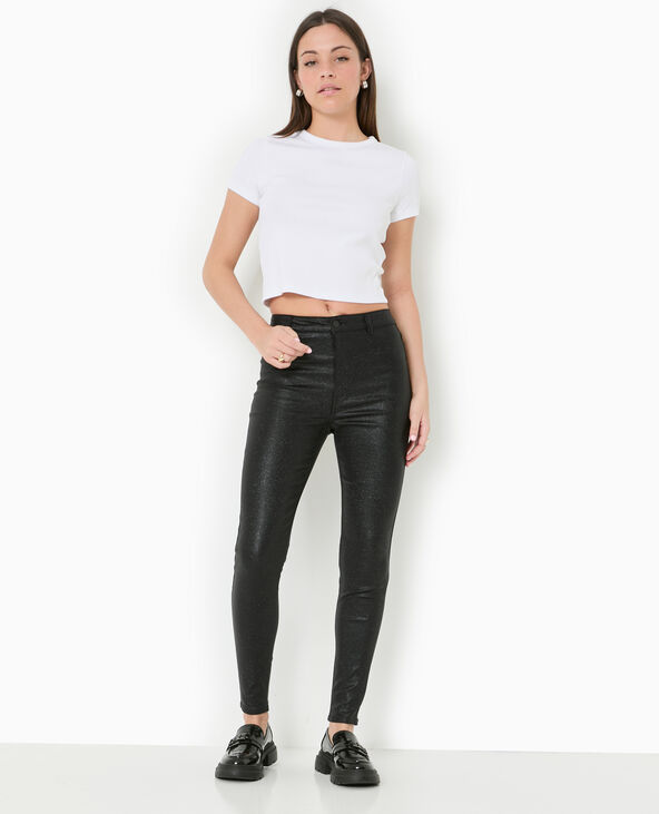 Jean skinny avec paillettes noir - Pimkie
