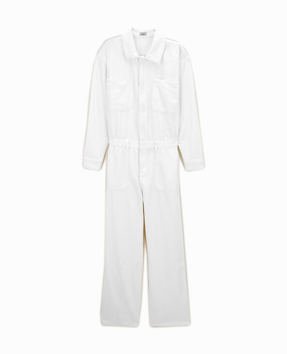 Combinaison pantalon en velours blanc - Pimkie