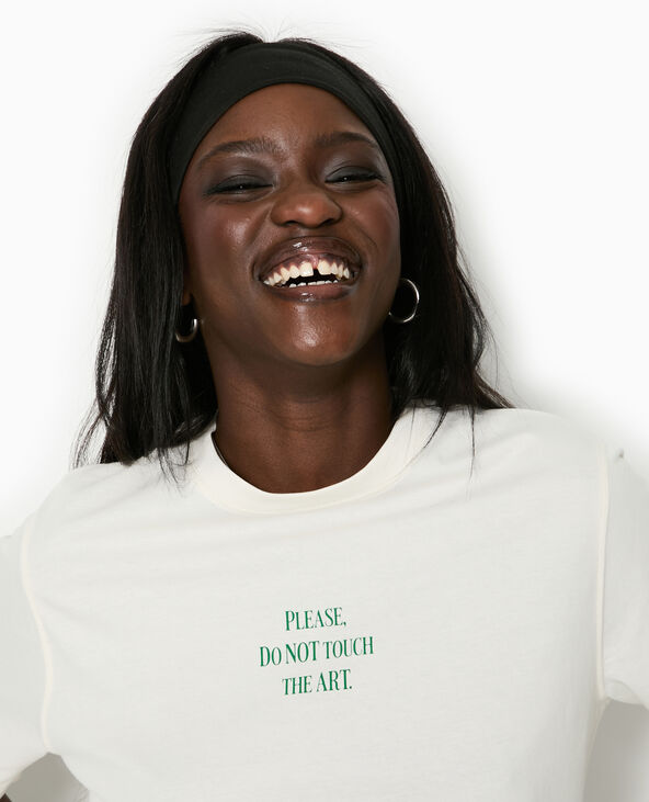 T-shirt oversize avec print devant et dos blanc - Pimkie