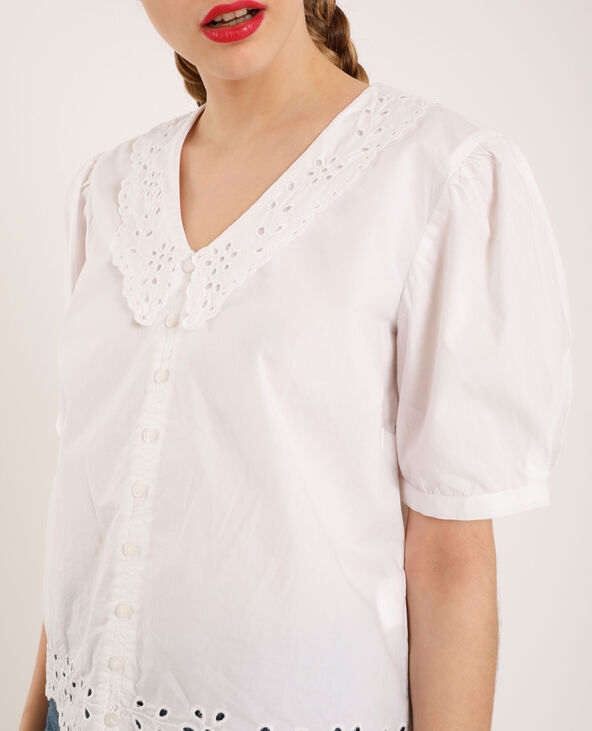 Blouse à broderies blanc - Pimkie