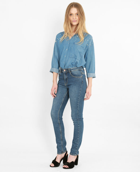 Chemise fluide à perles bleu - Pimkie