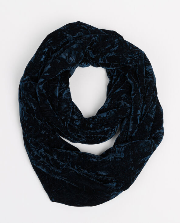 Echarpe col velours frappé bleu marine - Pimkie