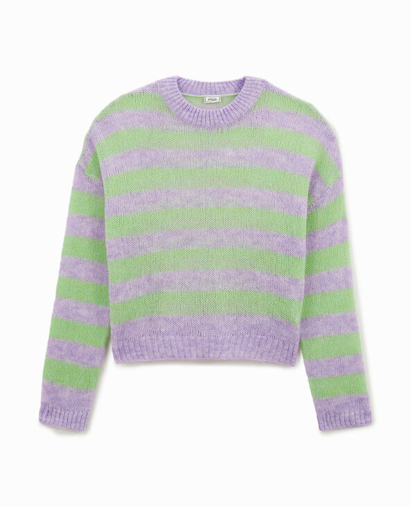 Pull en maille légère rayée violet - Pimkie