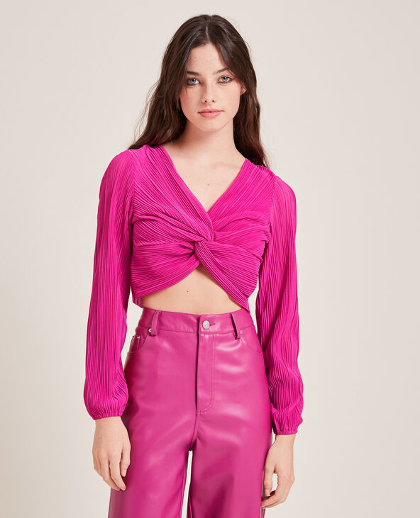 Top plissé permanent rose fuchsia - Pimkie