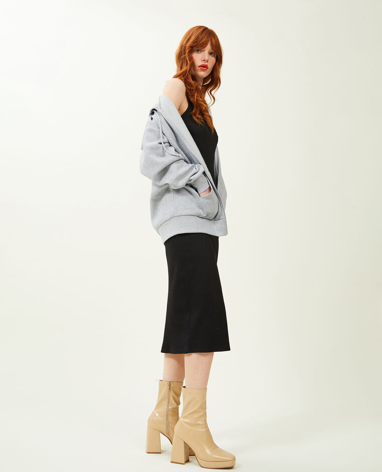 Sweat zippé oversize avec capuche gris chiné - Pimkie