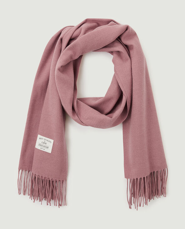Echarpe à franges vieux rose - Pimkie