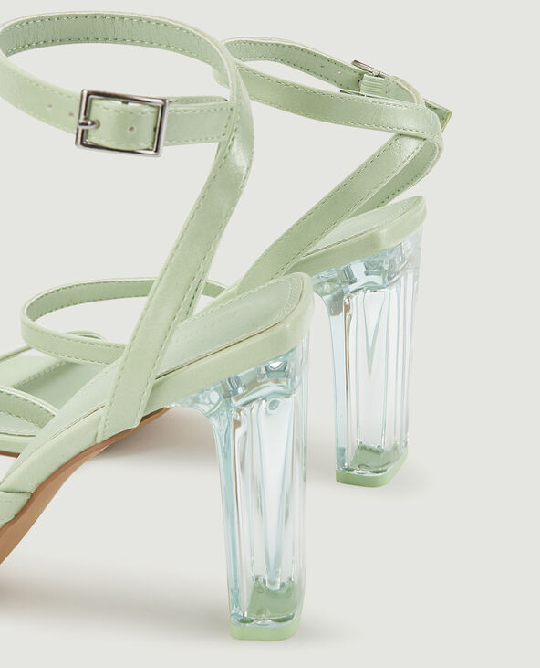 Sandales talons plexi vert de gris - Pimkie