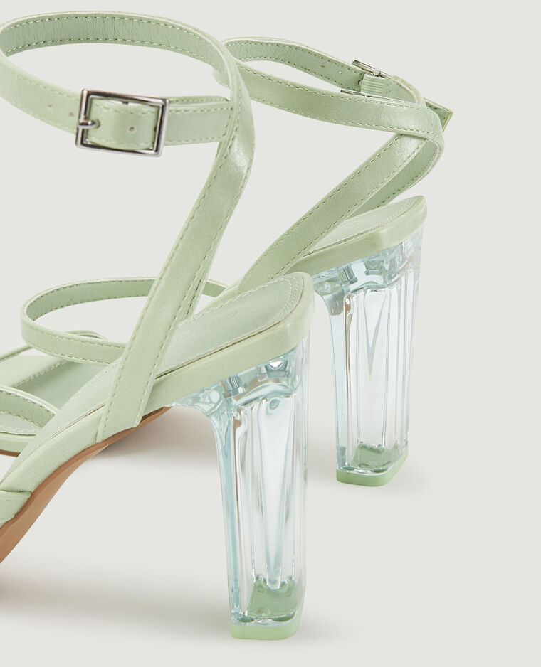 Sandales talons plexi vert d'eau - Pimkie