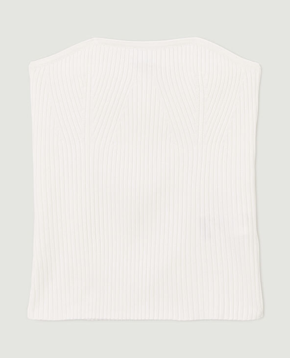 Top bustier en maille côtelée blanc - Pimkie