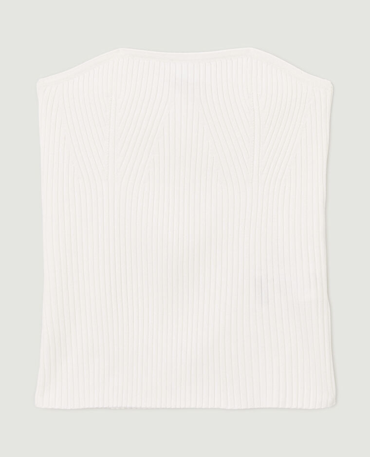 Top bustier en maille côtelée blanc - Pimkie