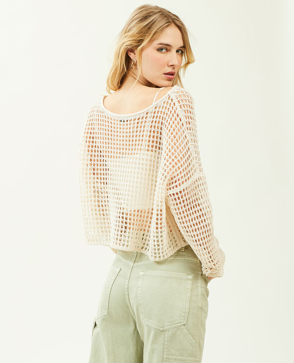 Pull cropped en filet blanc - Pimkie
