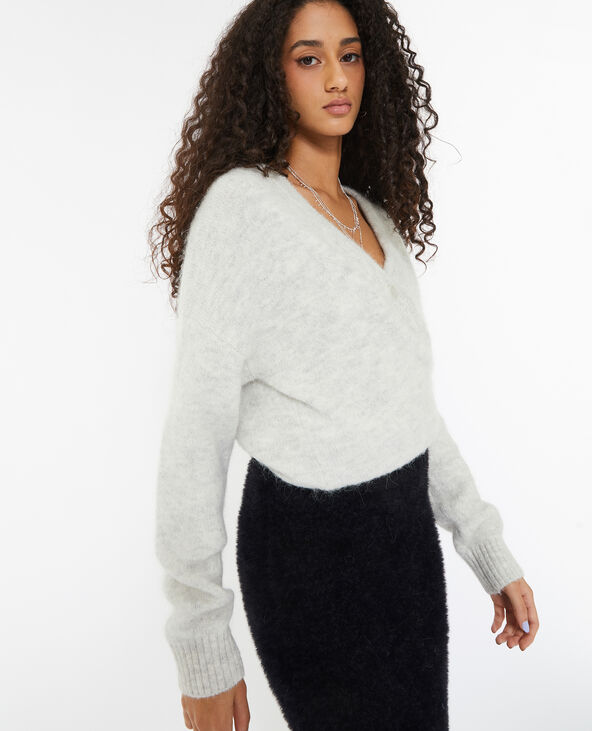 Gilet en maille douce et chaude gris clair - Pimkie