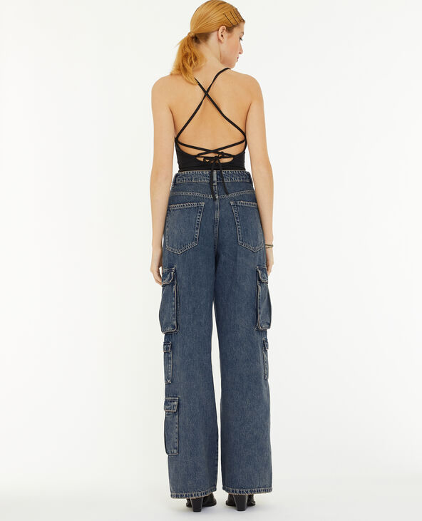 Jean cargo large effet dirty jaune - Pimkie