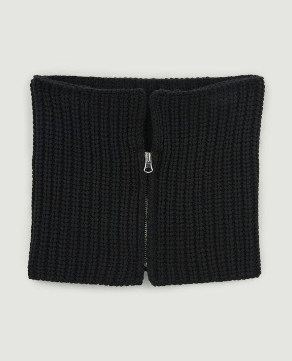 Col zippé en grosse maille noir - Pimkie