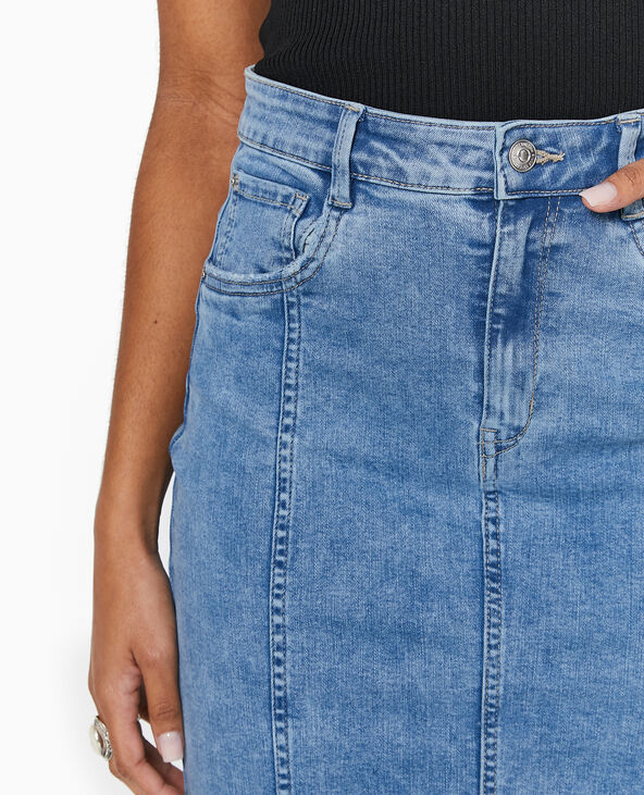 Jupe longue en jean bleu - Pimkie