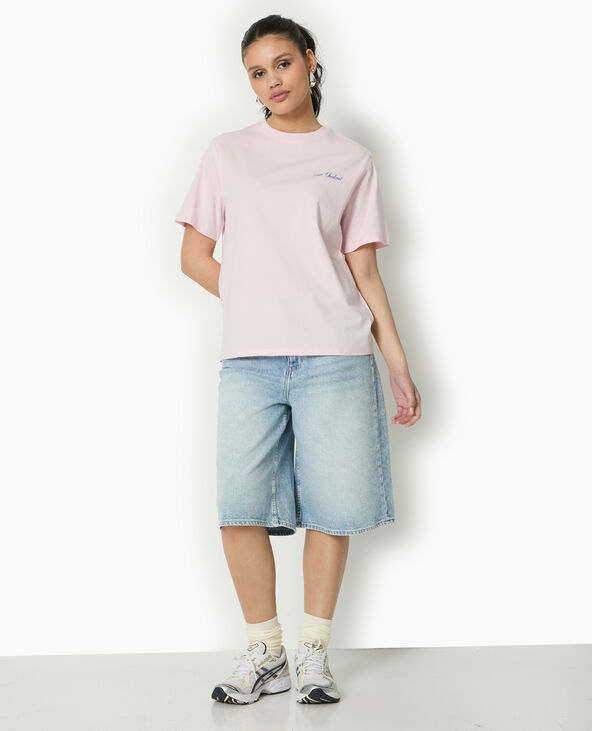 T-shirt oversize avec print devant et dos rose clair - Pimkie