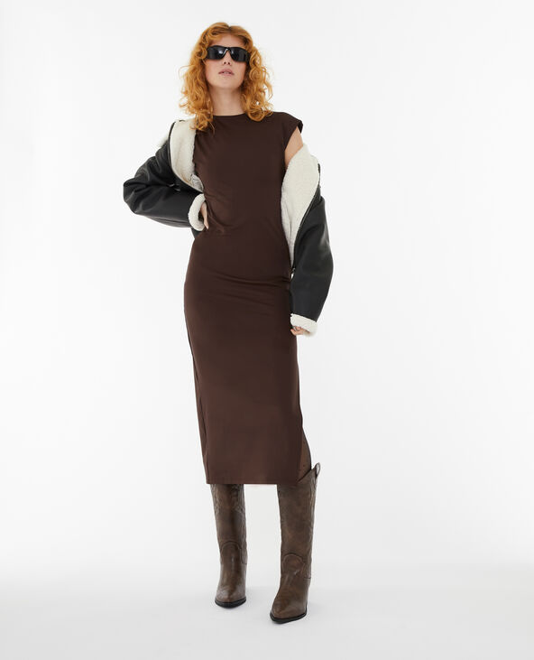 Robe longue moulante en maille extensible