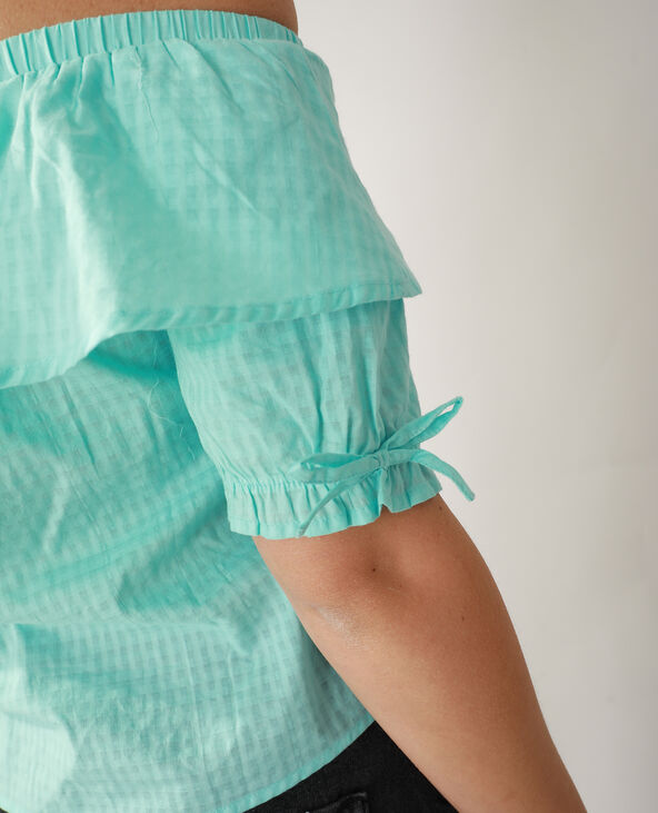 Top Vichy bleu turquoise - Pimkie