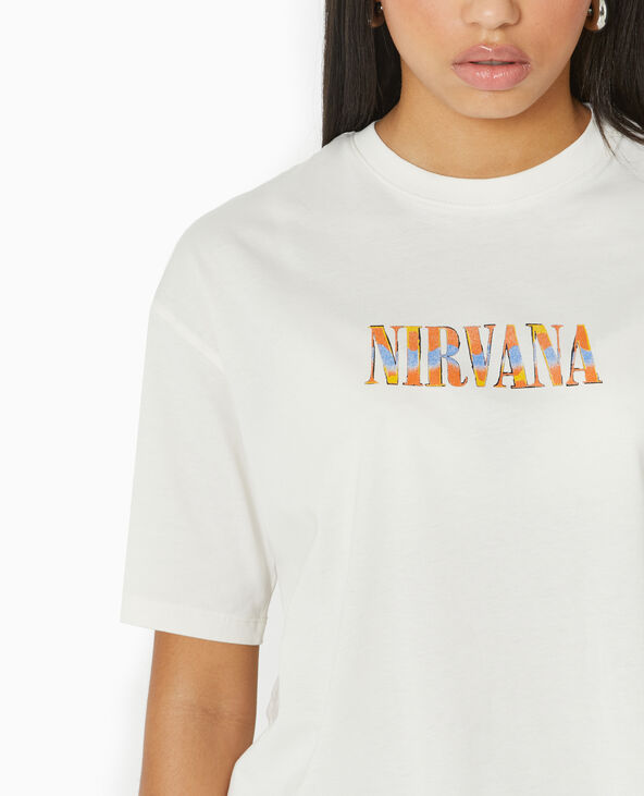 T-shirt oversize NIRVANA blanc - Pimkie