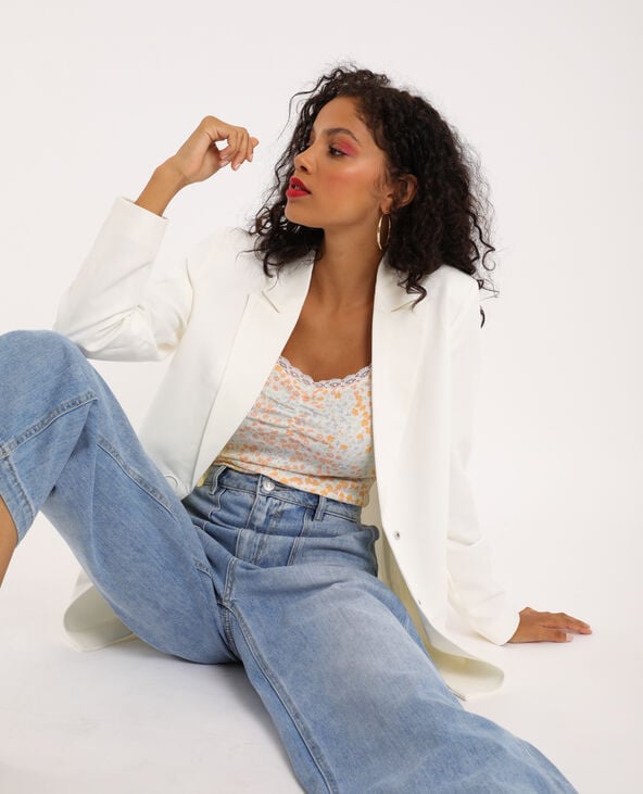 Veste blazer longue blanc - Pimkie