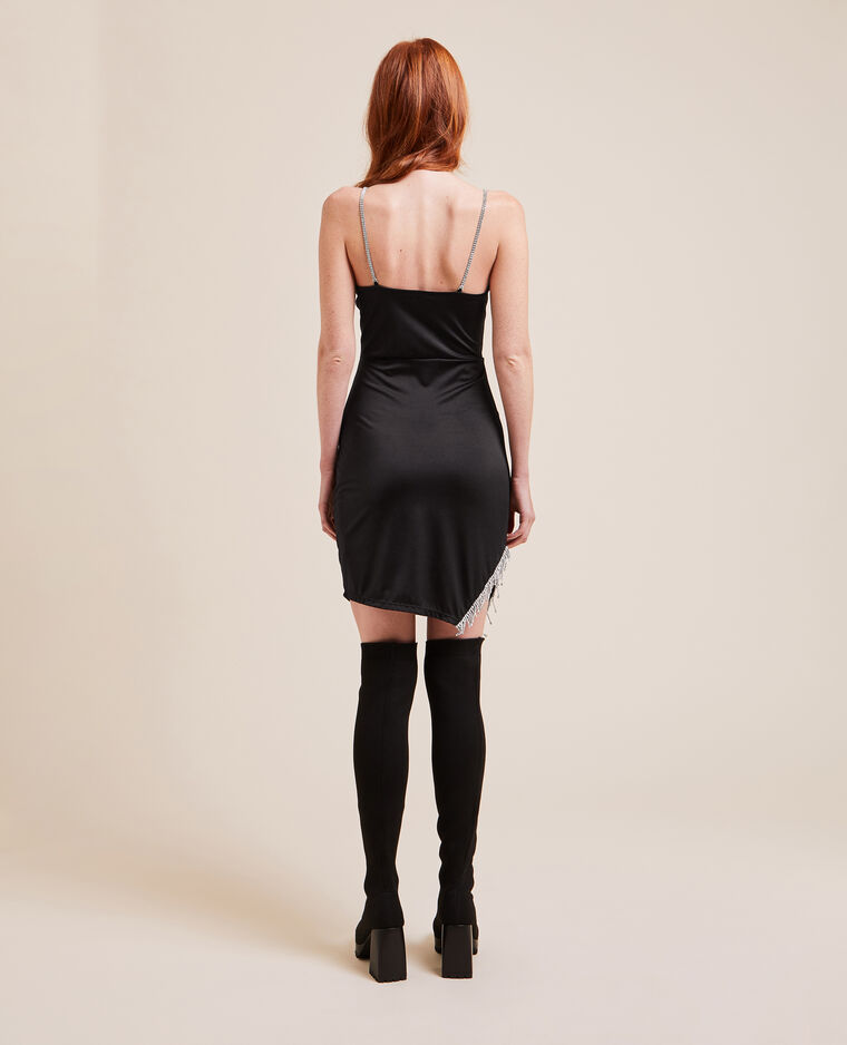 Robe cache-cœur avec strass noir - Pimkie