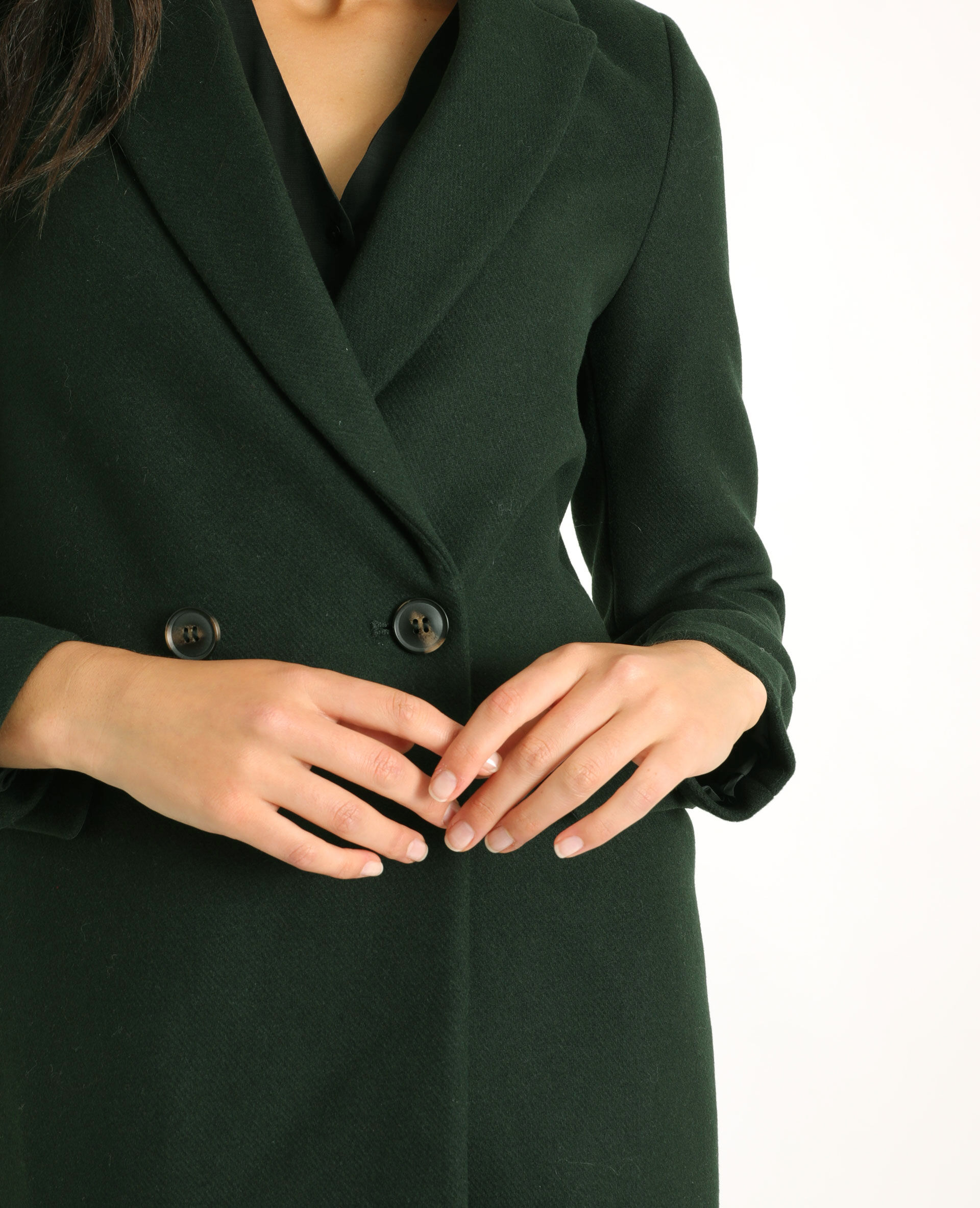Manteau drap de laine vert - 280218537A05 | Pimkie