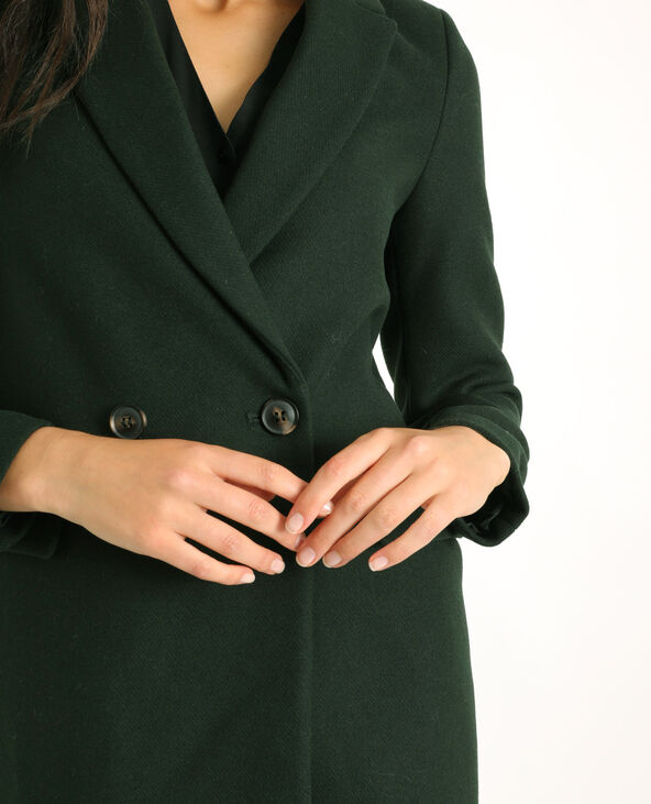 Manteau drap de laine vert foncé - Pimkie
