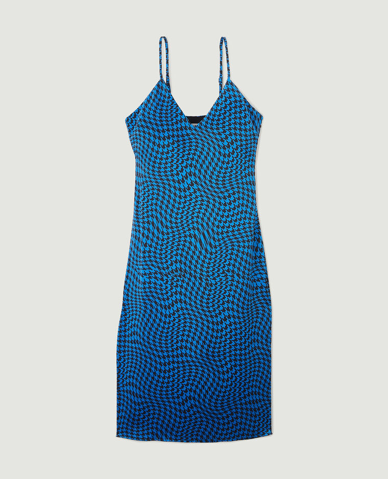 Robe midi tissu satiné bleu - Pimkie