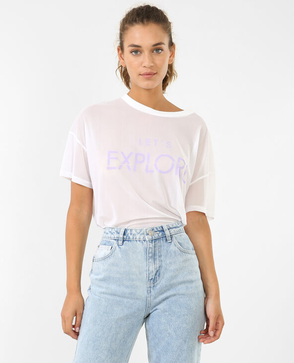 T-shirt résille blanc - Pimkie