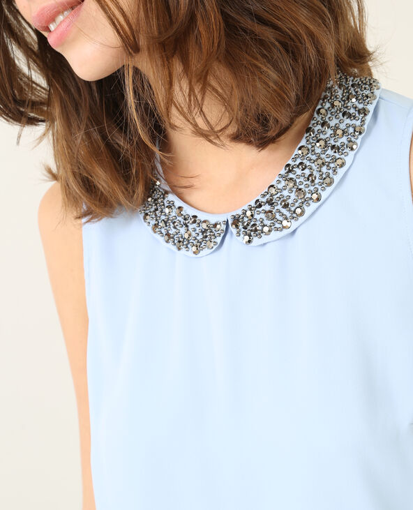 Top fluide bijoux bleu - Pimkie