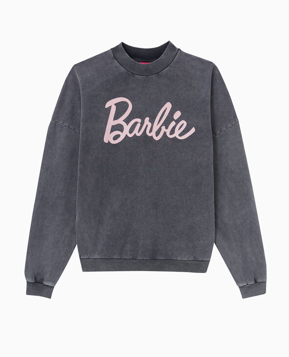 Sweat effet délavé acid wash BARBIE gris foncé - Pimkie