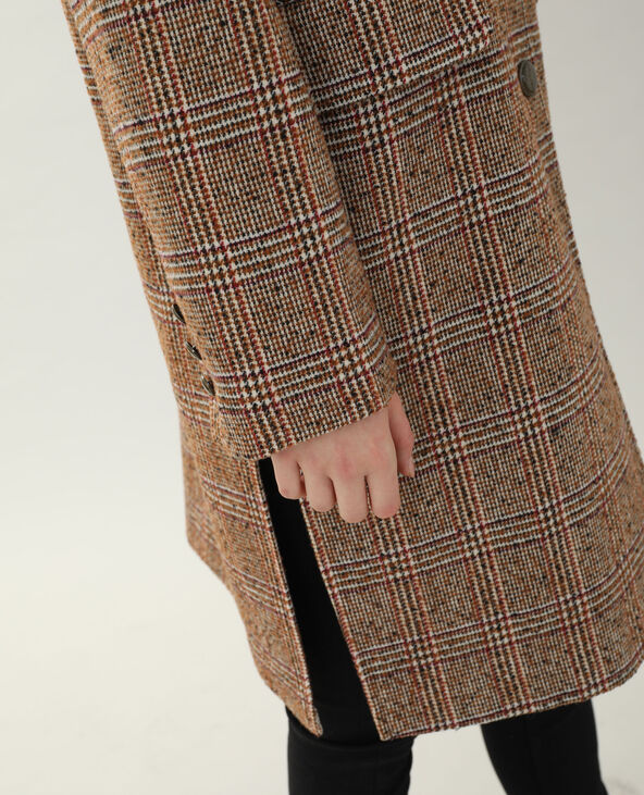 Manteau à carreaux marron - Pimkie