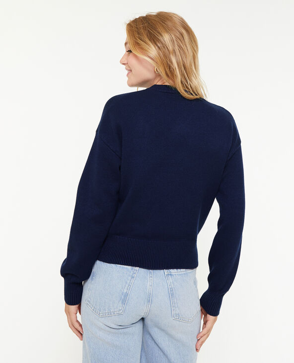 Pull col rond bleu marine - Pimkie