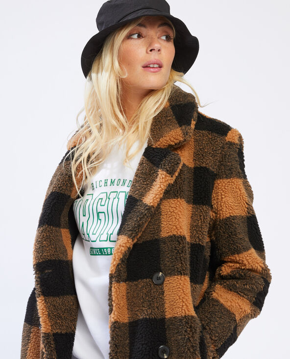 Manteau long sherpa camel - Pimkie