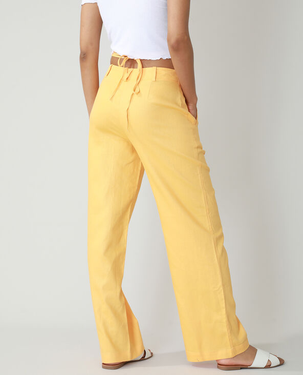 Pantalon wide leg high waist orange - Pimkie
